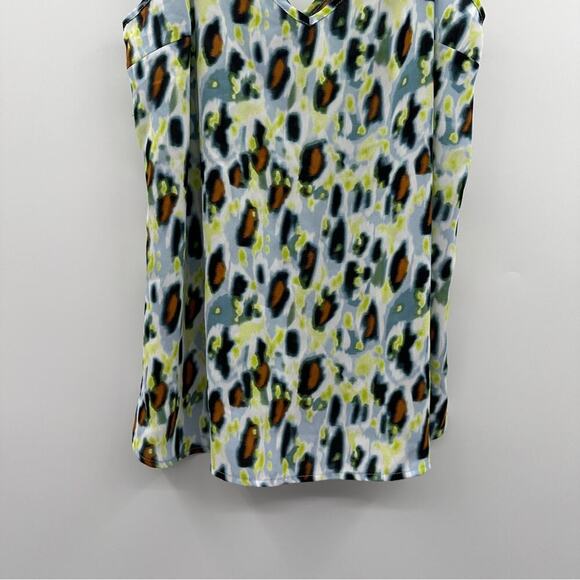 Evereve Allison Joy Mia Multicolor‎ Leopard Sleeveless V Neck Cami Tank Top Sz M - Picture 5 of 10
